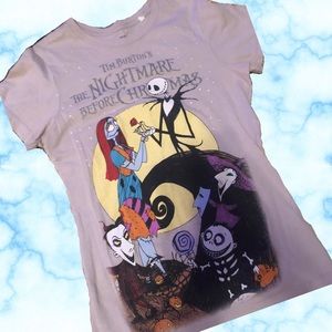 Light Grey Nightmare Before Christmas Graphic Tee